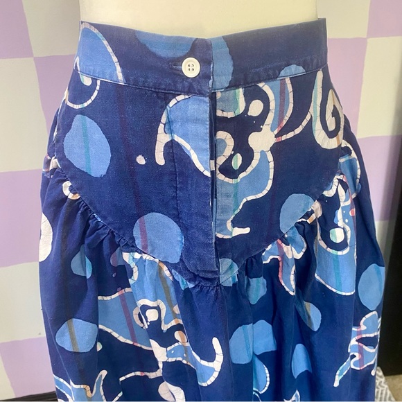 Vintage 80s Maxi Skirt 100% COTTON WITH POCKETS - Picture 8 of 13